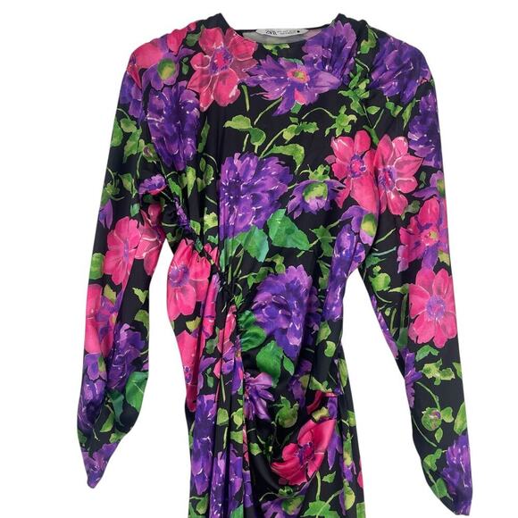ZARA Floral Satin Midi Dress Size S - Bloggers Favourite, Trending - Picture 5 of 11